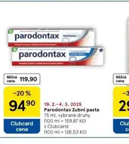 Tesco Parodontax zubní pasta nabídka