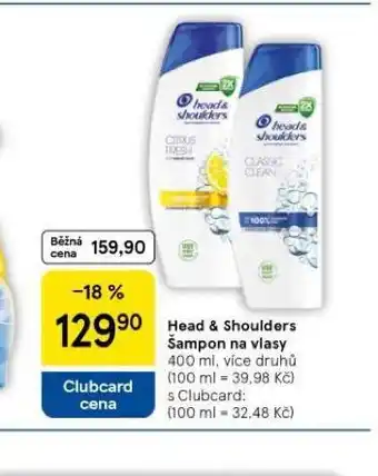 Tesco Head&shoulders šampon nabídka