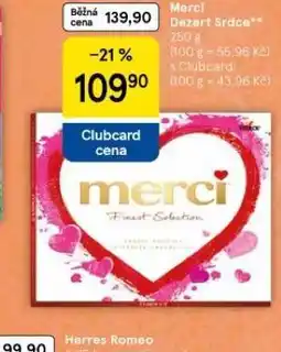 Tesco Merci dezert srdce nabídka