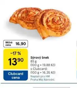 Tesco Sýrový šnek nabídka