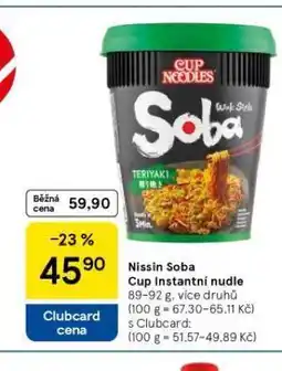 Tesco Nissin soba cup instantní nudle nabídka