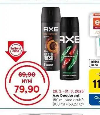 Tesco Axe deodorant nabídka