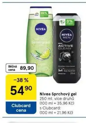 Tesco Nivea sprchový gel nabídka