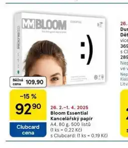 Tesco Bloom essential kancelářský papír nabídka