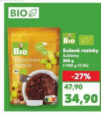 Kaufland Bio sušené rozinky nabídka