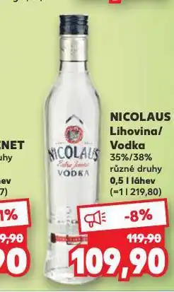 Kaufland Nicolaus vodka nabídka