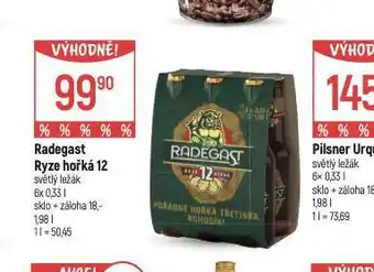 Globus Pivo radegast ryze hořká 12 nabídka