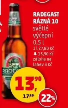 Penny Market RADEGAST RÁZNÁ 10 světlé výčepní nabídka