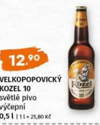 Terno VELKOPOPOVICKÝ KOZEL 10 světlé pivo výčepní nabídka