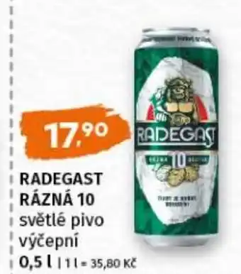 Terno RADEGAST RÁZNÁ 10 světlé pivo nabídka