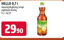 Terno HELLO ovocný/bylinný sirup nabídka