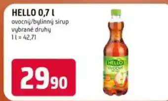 Trefa HELLO ovocný/bylinný sirup nabídka