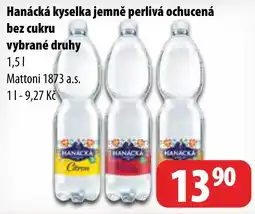 Partner Maloobchodní síť Hanácká kyselka jemně perlivá ochucená bez cukru vybrané druhy nabídka