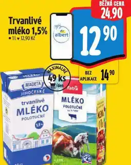 Albert Trvanlivé mléko 1,5% nabídka