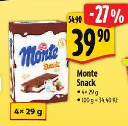 Albert Monte Snack nabídka