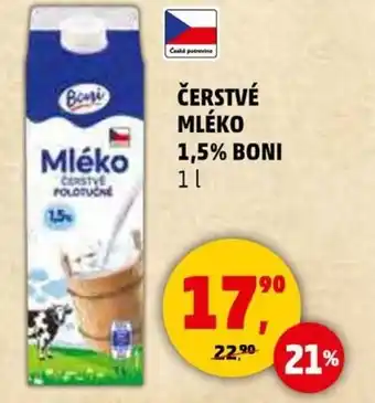 Penny Market Čerstvé mléko 1,5% boni nabídka