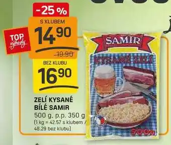 Flop ZELÍ KYSANÉ BÍLÉ SAMIR 500 g. p.p. 350 g nabídka