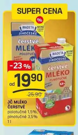 Flop JČ MLÉKO ČERSTVÉ polotučné 1,5% 1l nabídka