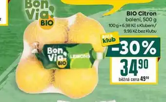 Billa BIO Citron balení, 500 g nabídka