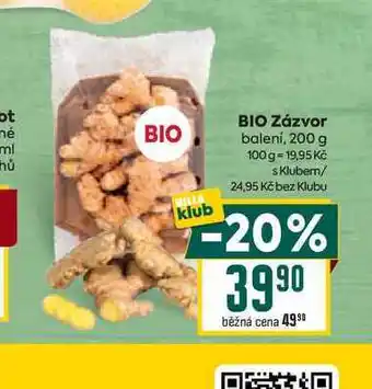 Billa BIO Zázvor balení, 200 g nabídka