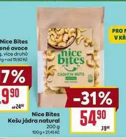 Billa Nice Bites Kešu jádra natural 200 g nabídka