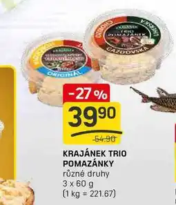 Flop KRAJÁNEK TRIO POMAZÁNKY různé druhy 3 x 60 g nabídka