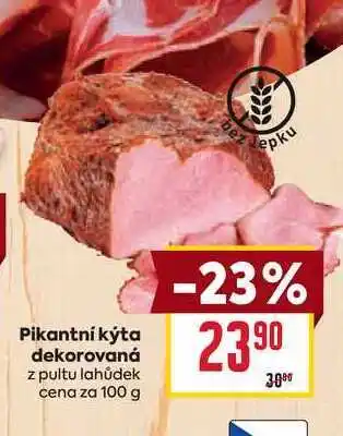 Billa Pikantní kýta dekorovaná z pultu lahůdek cena za 100 g nabídka