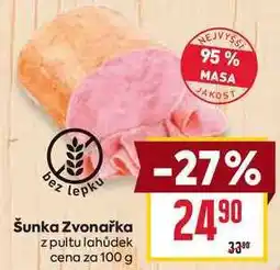 Billa Šunka Zvonařka z pultu lahůdek cena za 100 g nabídka