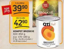 Flop KOMPOT BROSKVE 820-850 g p.p. 470-480 g nabídka