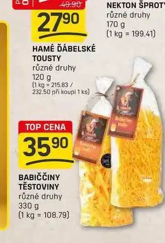 Flop BABIČČINY TĚSTOVINY různé druhy 330 g nabídka