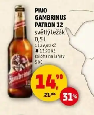 Penny Market Pivo gambrinus patron 12 nabídka