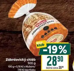 Billa Zábrdovický chléb 500 g nabídka