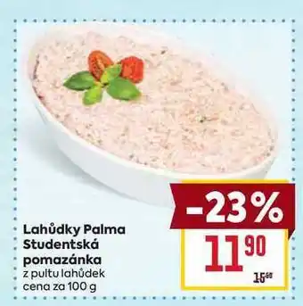 Billa Lahůdky Palma Studentská pomazánka z pultu lahůdek cena za 100 g nabídka