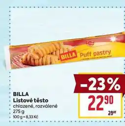 Billa BILLA Listové těsto chlazené, rozválené 275 g nabídka