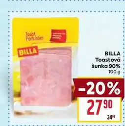 Billa BILLA Toastová šunka 90% 100 g nabídka