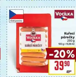 Billa Kuřecí párečky 250 g nabídka