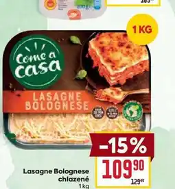 Billa Lasagne Bolognese chlazené 1kg nabídka