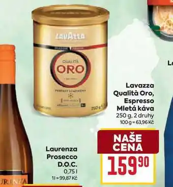 Billa Lavazza Qualità Oro, Espresso Mletá káva 250 g nabídka