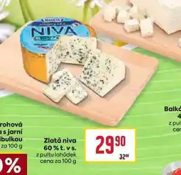 Billa Zlatá niva 60% t. vs. z pultu lahůdek cena za 100 g nabídka