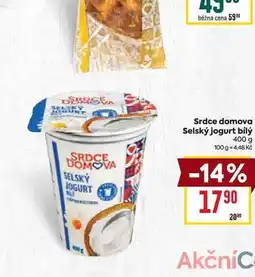 Billa Srdce domova Selský jogurt bílý 400 g nabídka