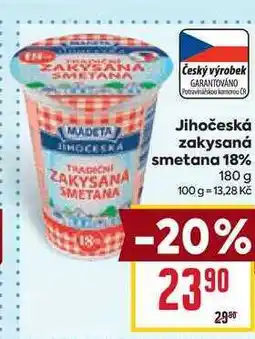 Billa Jihočeská zakysaná smetana 18% 180 g nabídka