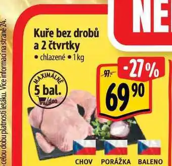 Albert Kuře bez drobů a 2 čtvrtky 1 kg nabídka