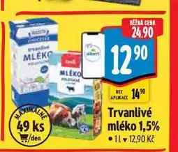 Albert Trvanlivé mléko 1,5% 1 l nabídka