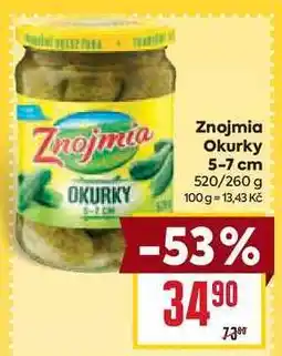 Billa Znojmia OKURKY Znojmia Okurky 5-7 cm 520/260 g nabídka