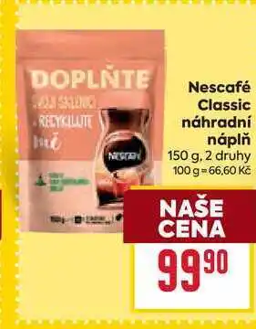 Billa Nescafé Classic náhradní náplň 150 g nabídka