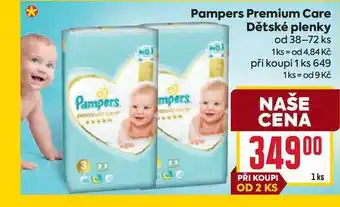 Billa Pampers Premium Care Dětské plenky od 38-72 ks nabídka