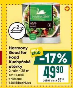 Billa Harmony Good for klub Food Kuchyňské utěrky nabídka