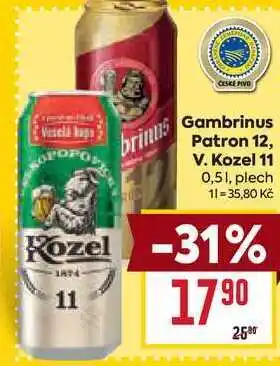 Billa V. Kozel 11 0,51, plech nabídka