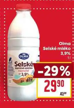 Billa Olma Selské mléko 3,9% 1l nabídka