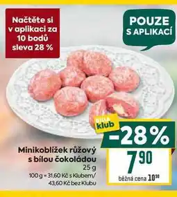 Billa Minikobližek růžový s bílou čokoládou 25 g nabídka